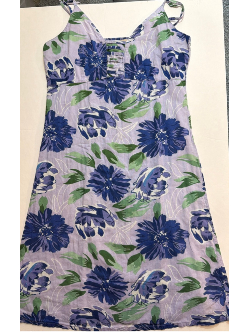 Earth Song Floral Cotton Shift Sundress Resort Beach Tropical Vacation Small